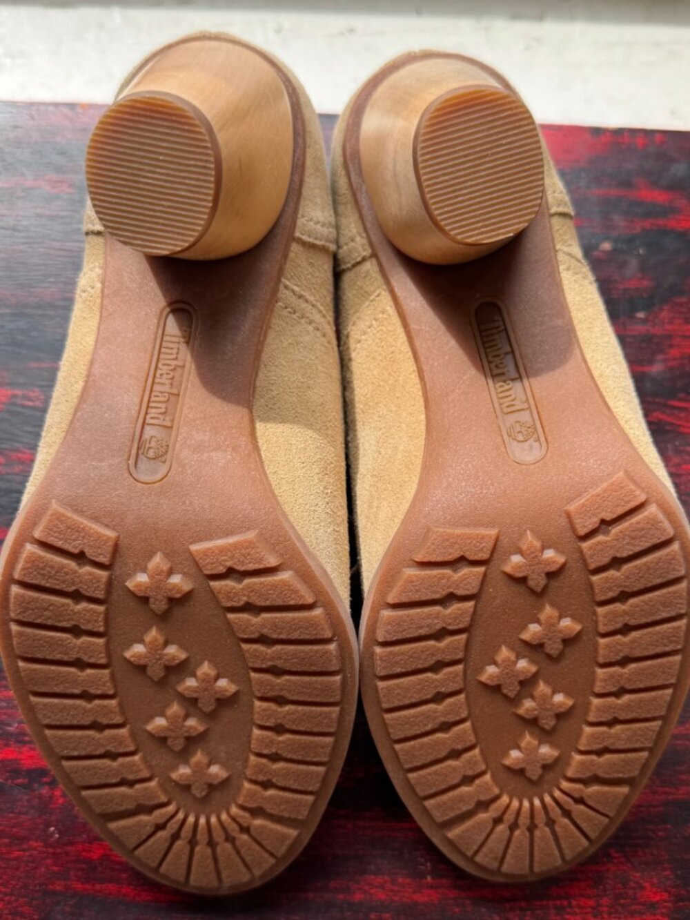 NWOT Timberland Gorgeous Suede Earthkeepers Heeled Oxford Shoes Tan Women’s 6.5‎ - Picture 4 of 8